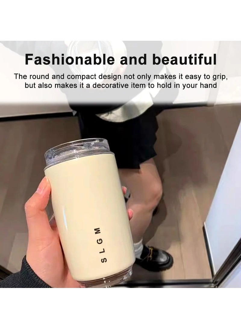 Stainless Steel Thermos Coffee Cup Vacuum Insulated Hot Cold Drink Tumbler Portable Milk Mug Drinking Flask for Travel(320ml) - Image 5