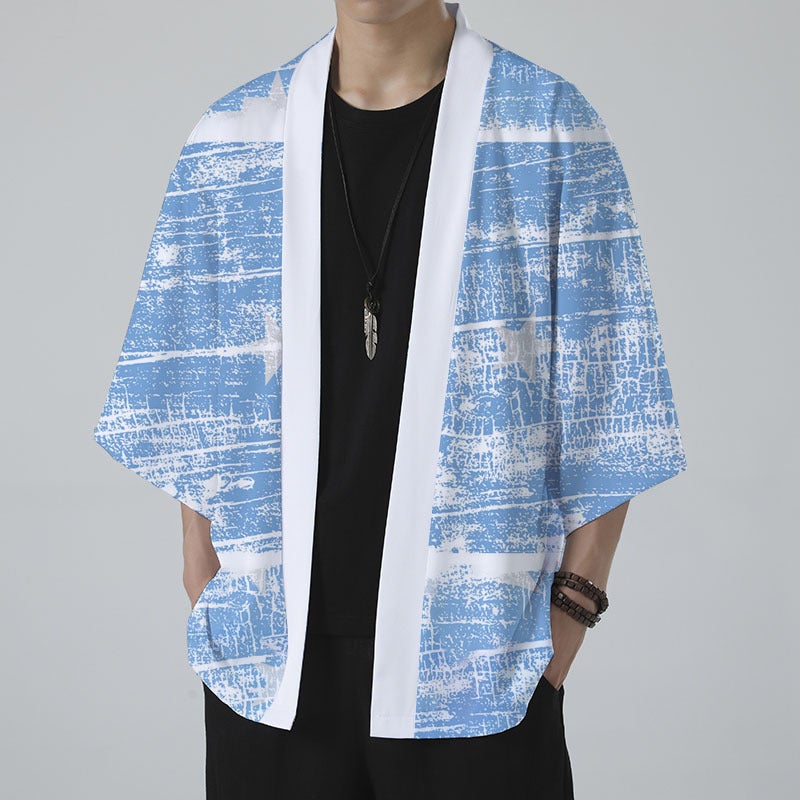 New Animation Peripheral Series 3D Digital Color Printing Retro Feather Woven Loose Seven Sleeve Cape - Image 2