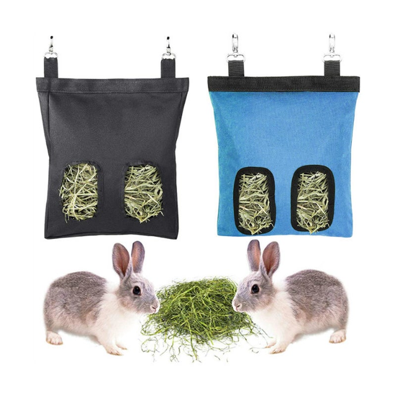 Rabbit Hay Feeder Bags Guinea Pigs Hay Bag Long Wear Feeder Bag Hanging Feeding Device with 2 Holes for Small Animals Feeding Supply - Image 3