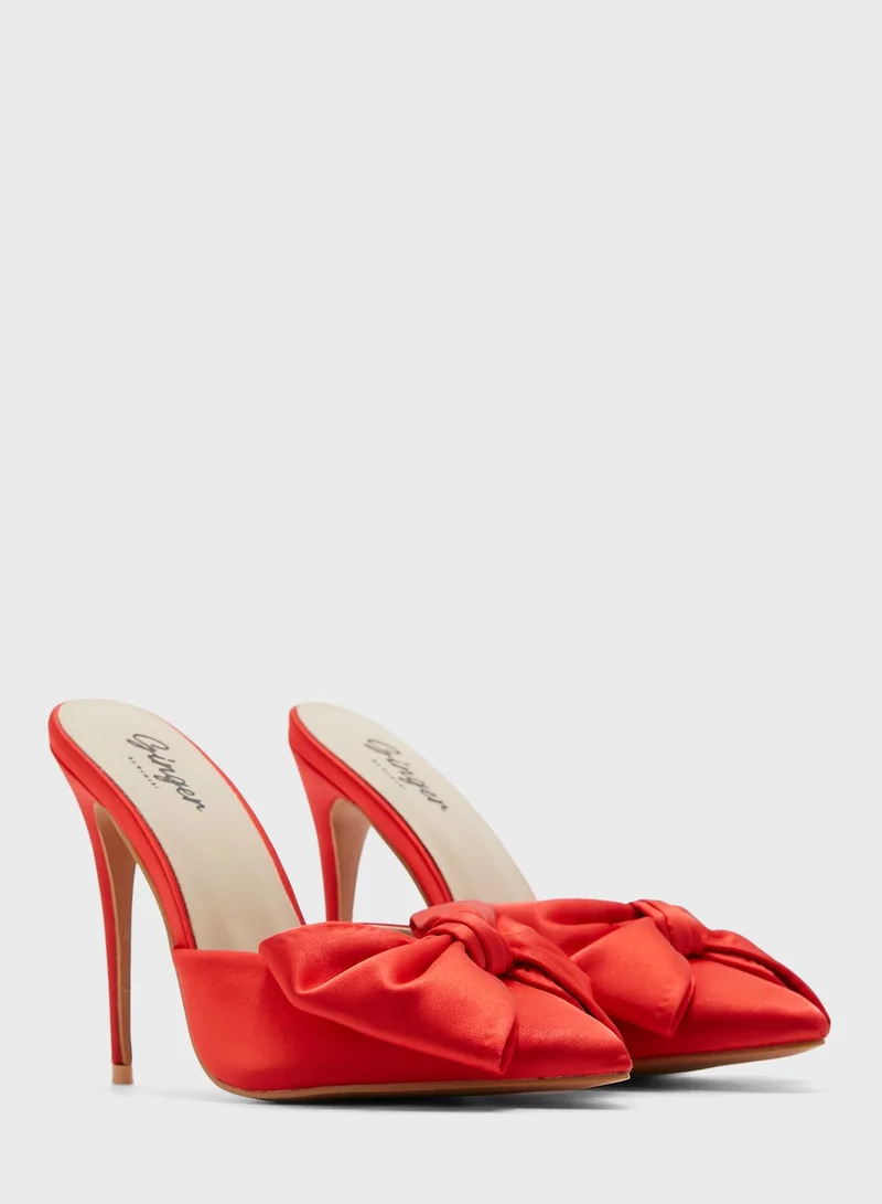 Ginger Oversized Bow Stiletto Pointed Pump