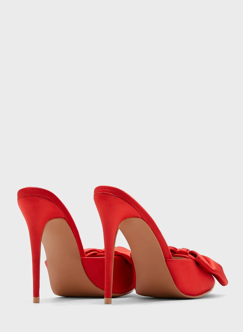 Ginger Oversized Bow Stiletto Pointed Pump