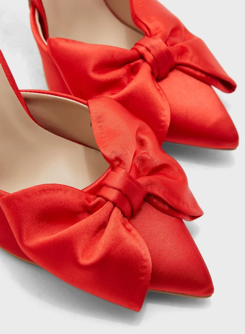 Ginger Oversized Bow Stiletto Pointed Pump