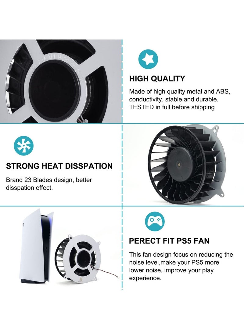 كابتن تيك Internal Cooler for Sony PlayStation 5, for PS5 Replacement Fan, 23 Blades Fan 12047GA-12M-WB-01 12V 2.4A Universal with T8 Screwdriver - Image 3