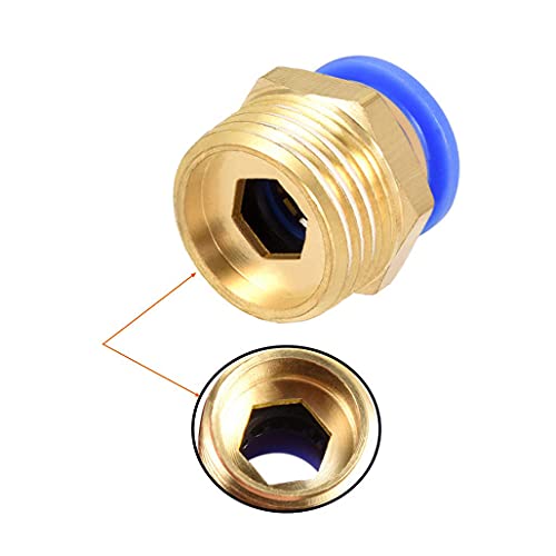 NACX PC12-04 Push to Connect Fittings, 12mm Tube OD x 1/2” G Thread, Straight Pneumatic Quick Fitting Air Line Connector 10Pcs - Image 3