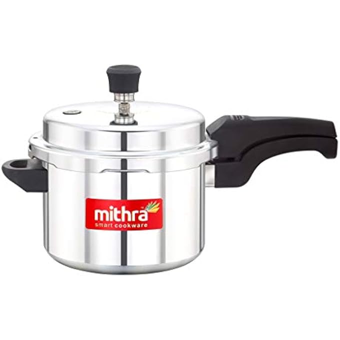 HeavyDuty Aluminium Outer Lid Pressure Cooker With Lid  Durable Handle Saves Energy Ideal For Small To Medium Households SilverBlack 3 Liter