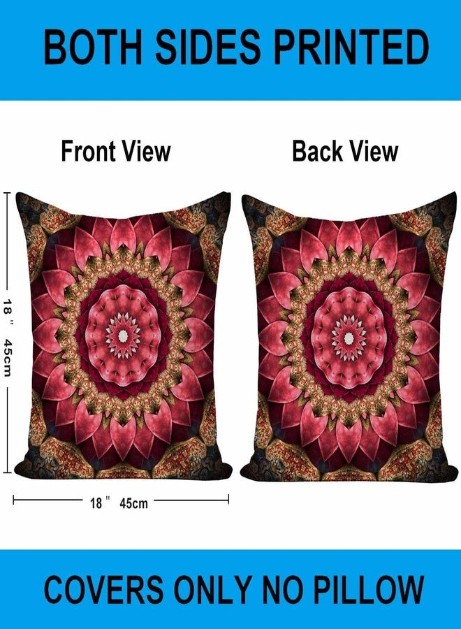 EZVING Fashion Bohemian Pattern Throw Pillow Covers Square Decorative Cushion Case for Sofa Bench Car Bed 18 x 18 Inch Set of 4 - Image 2