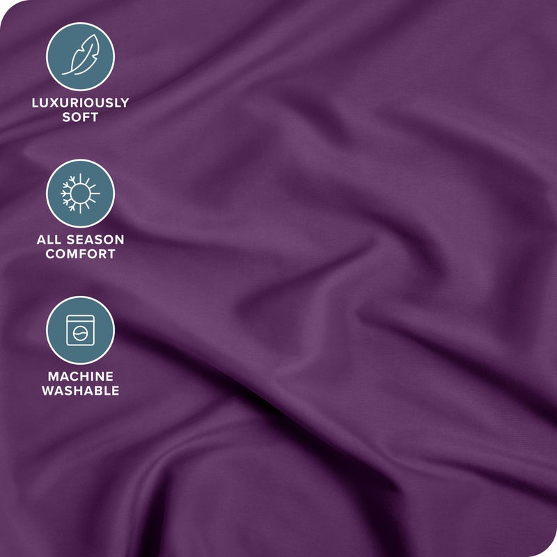 Bare Home Fitted Bottom Sheet Queen Size - Premium 1800 Microfiber - Ultra-Soft Hotel Luxury - Deep Pocket - Durable and Long Lasting - Queen Fitted Sheet (Queen  Plum)  - Image 2