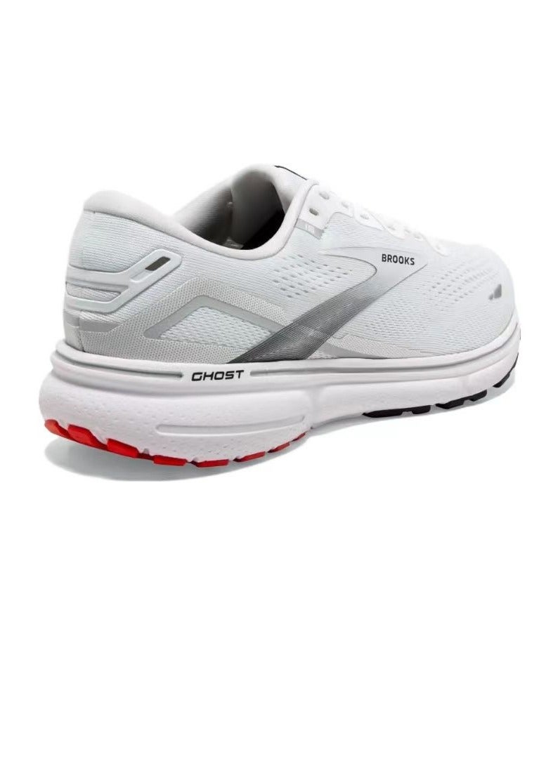 Brooks 【Back To School】Ghost 15 Cushioning Professional Men and Women  Running Shoes White/Gray  - Image 4