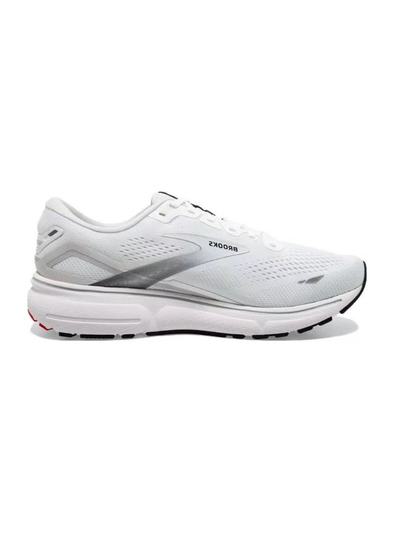 Brooks 【Back To School】Ghost 15 Cushioning Professional Men and Women  Running Shoes White/Gray  - Image 1