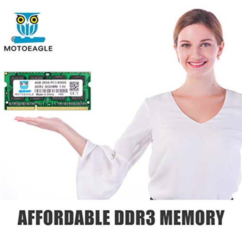 مجموعة 8 جيجابايت 2X4GB 2RX8 PC3-8500 PC3-8500S DDR3 1066 ميجا هرتز SODIMM CL7 204 Pin 1.5V غير ECC غير مخزنة وحدات ذاكرة الوصول العشوائي للكمبيوتر المحمول متوافقة مع Intel AMD وMac Computer - Image 5