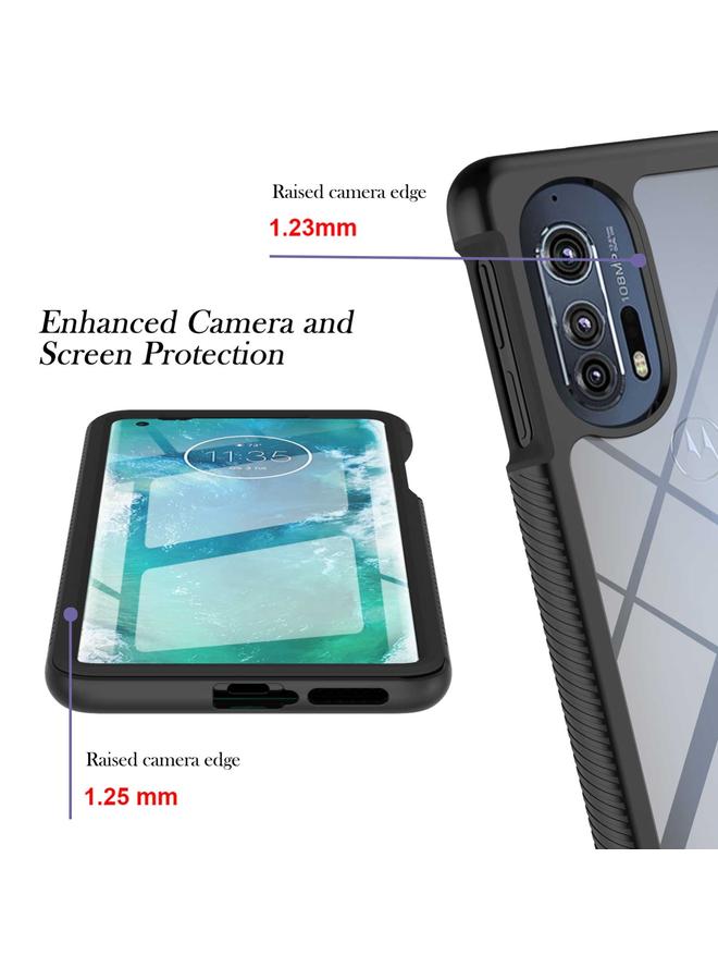 S-TOP Case For Motorola Edge+ 2022 Starry Sky Solid Color Series PC + TPU Phone Case with PET Film - Image 3