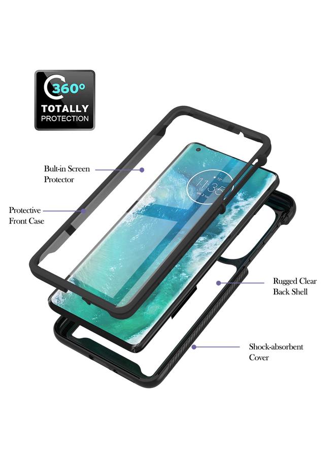 S-TOP Case For Motorola Edge+ 2022 Starry Sky Solid Color Series PC + TPU Phone Case with PET Film - Image 4