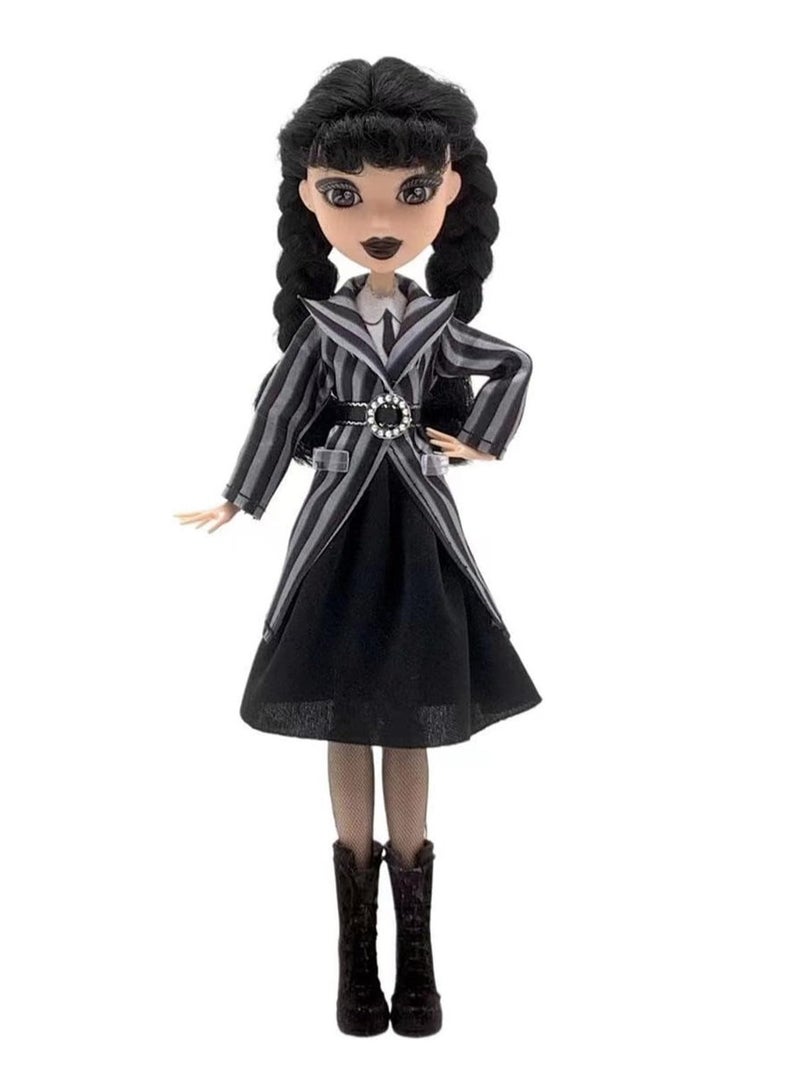 Monsters High School Wednesday Dolls u0026 Accessories, Wednesday Addams' Collection at Nevermore Academy, Uniforms with Items and Backpacks, Doll Stands  - Image 1