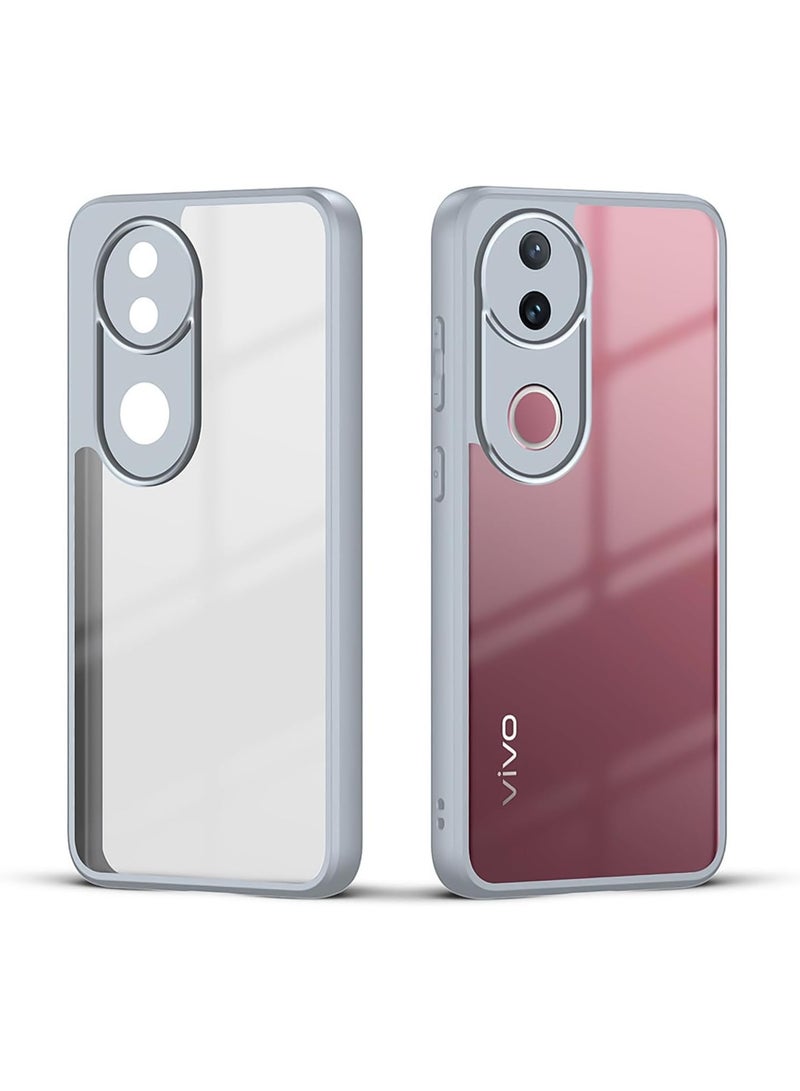 Ultra Hybrid Shockproof Back Cover Case for Vivo V50 5G / Vivo V50E Camera Protection Bump | Hard Back Cover Case (PC & TPU, Crystal (Grey) - Image 1