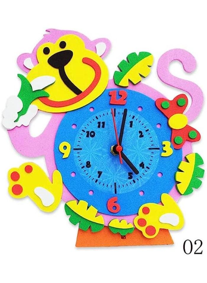 Educational Toys Kids Learning Clock Battery Toys Infant Baby Toys 3D Gas Clock for Kids Boys Girls Craft Games (Monkey(2))  - Image 1