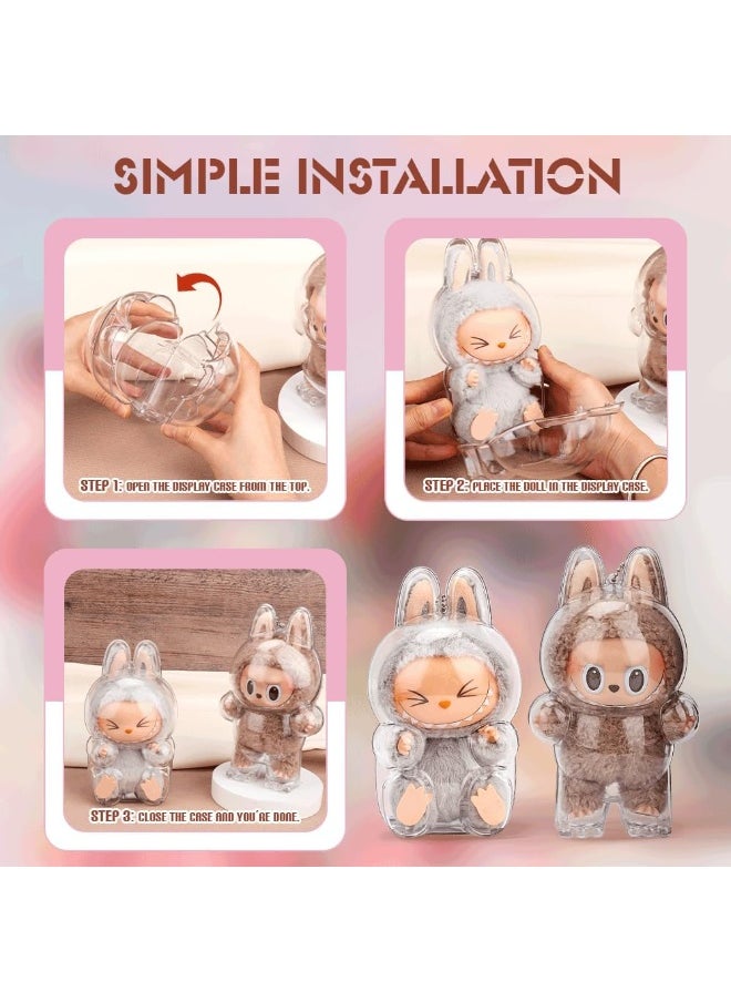 Doll Protective Case Labubu Dust Protective Case Suitable for2.0Series-Clear (Doll Not Include  - Image 4