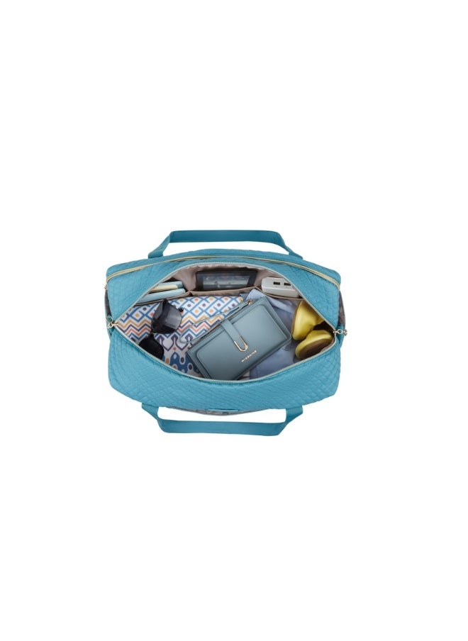 BAGSMART - BAGSMART Teal Weekender Overnight Bag Large Carry-on Bag With Shoe Bag - Image 1