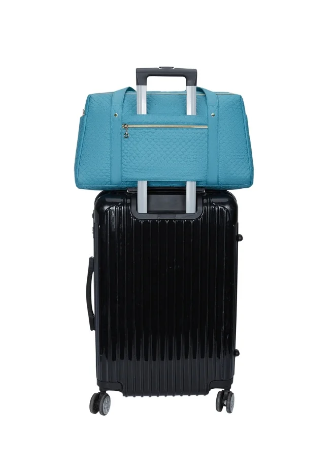 BAGSMART BAGSMART Teal Weekender Overnight Bag Large Carry-on Bag With Shoe Bag