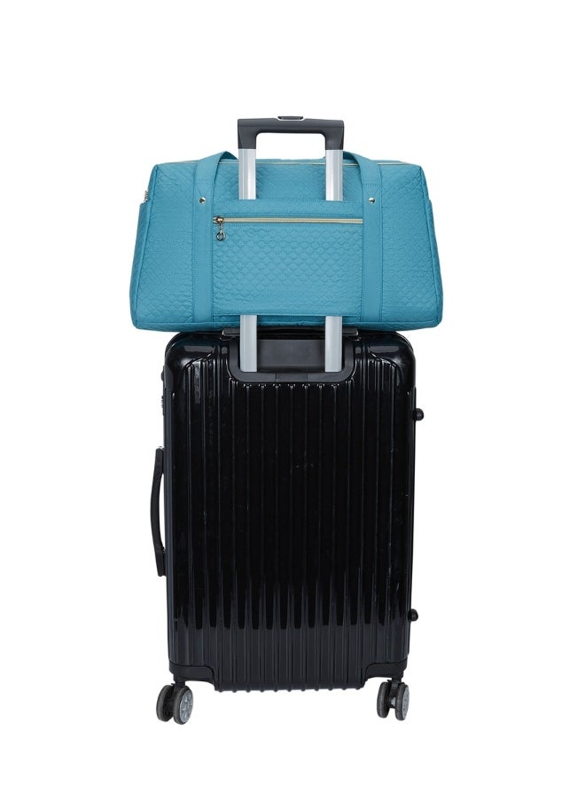 BAGSMART - BAGSMART Teal Weekender Overnight Bag Large Carry-on Bag With Shoe Bag - Image 1