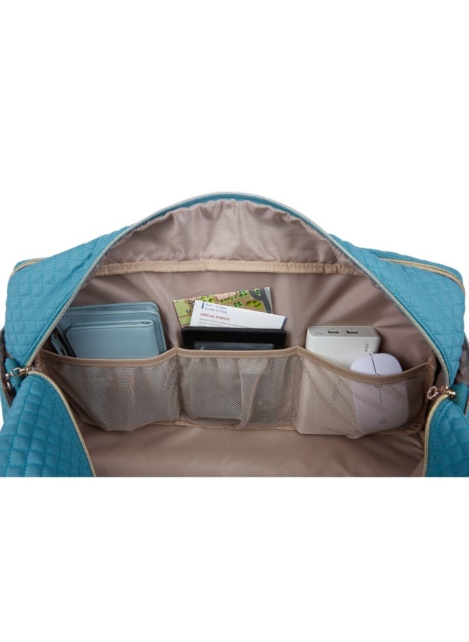 BAGSMART - BAGSMART Teal Weekender Overnight Bag Large Carry-on Bag With Shoe Bag - Image 1