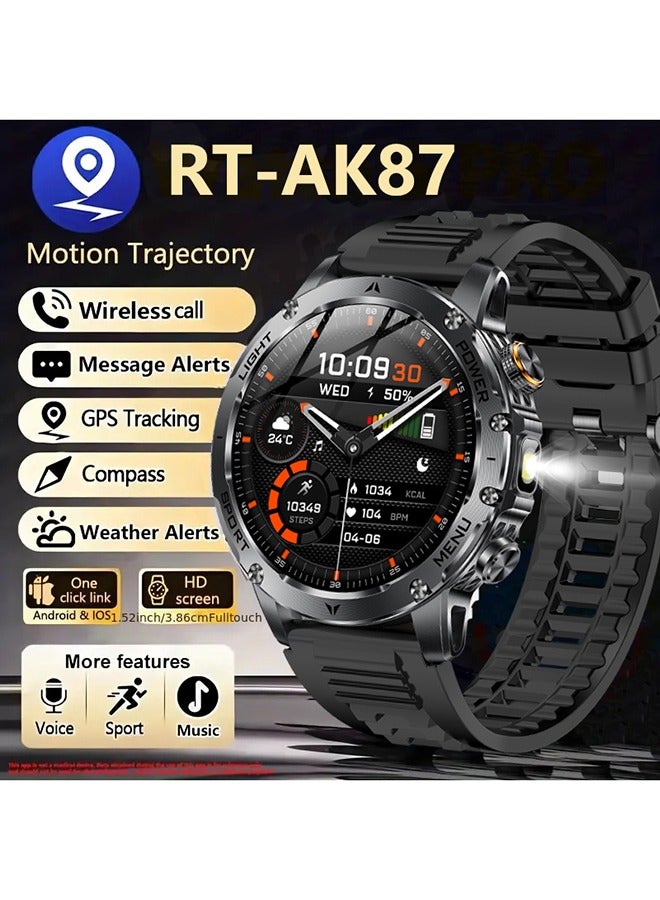 RollsTimi  Smart Watches for Men with Bluetooth Call, 1.7" HD Waterproof Smartwatch with Flashlight, 100+ Sport Modes, 1000mAh Sleep Monitor Fitness Tracker for Android iOS - Image 1