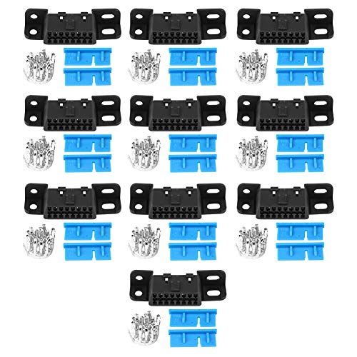 Aramox Female Connector Kit, OBD2 II 16Pin Female Connector OBDII Cable Car Auto Adapter Plug Shell Kit for J1962 - Image 1