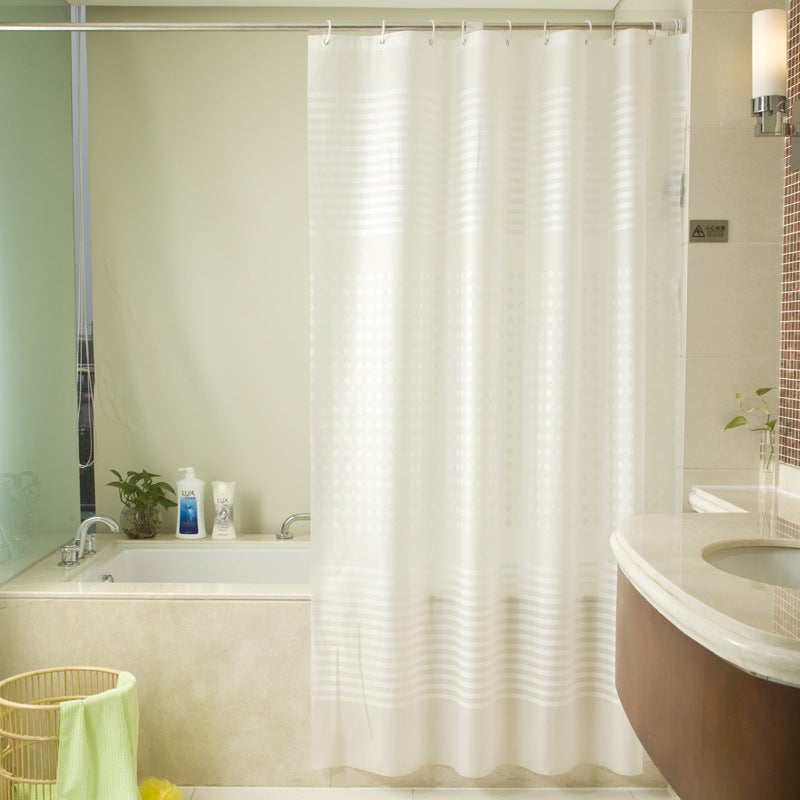 general PEVA Waterproof Mildew Proof Thickened Shower Curtain Striped Print Bathroom - Image 2