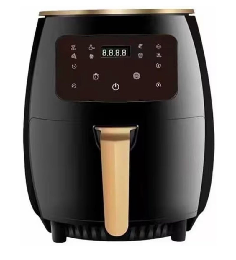 Silver Creat Electric Air Fryer, 6 Liter, 2400 Watts, LCD Touch Screen, Digital Healthy Cooking, Use 1 Spoon Oil - Black - Image 1