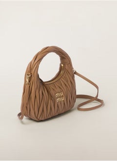 MIU MIU Wander quilted nappa leather hobo Crossbody Shoulder Bag Caramel  - Image 2
