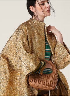 MIU MIU Wander quilted nappa leather hobo Crossbody Shoulder Bag Caramel  - Image 5