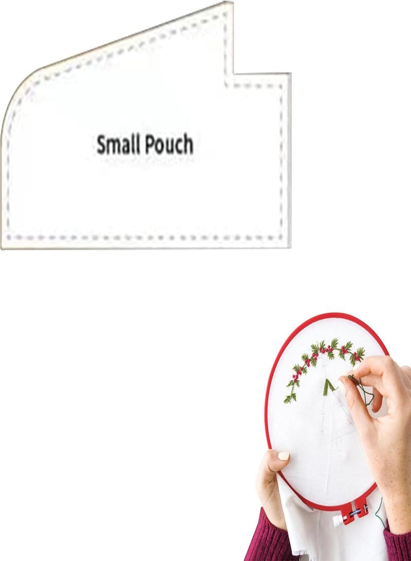 GGOOT Flying Geese Pouch Cutting Template Set | Flying Geese Pouch Cutting Template,Cute Bag Pattern Template Set for DIY Quilting Sewing Crafts Embroidery - Image 1
