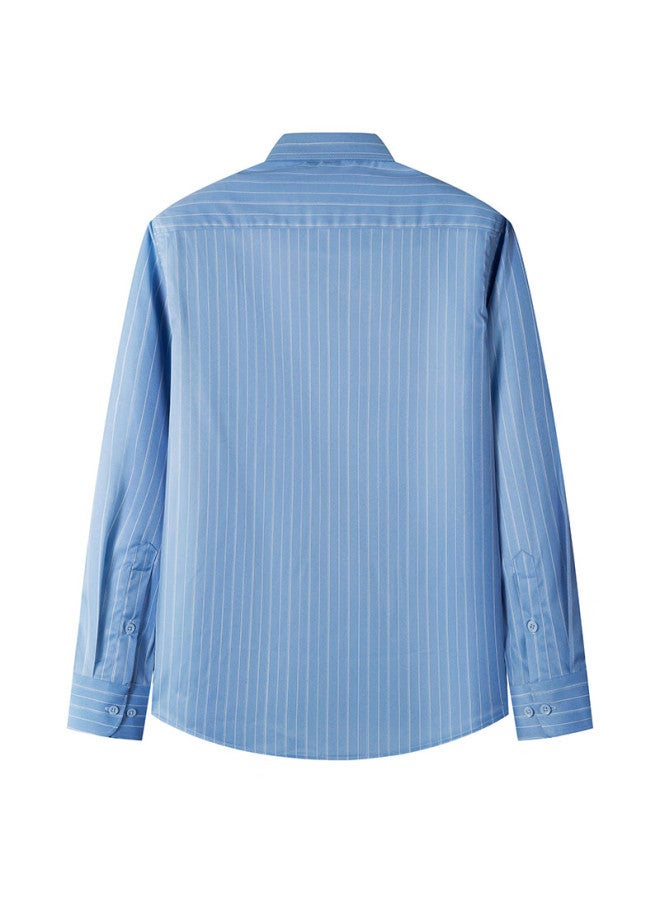 Limeng Men's Easy-care Long-sleeve Shirt, Business Formal Wear, Work Uniform, Plaid Striped Shirt, 2413 42 - Image 1
