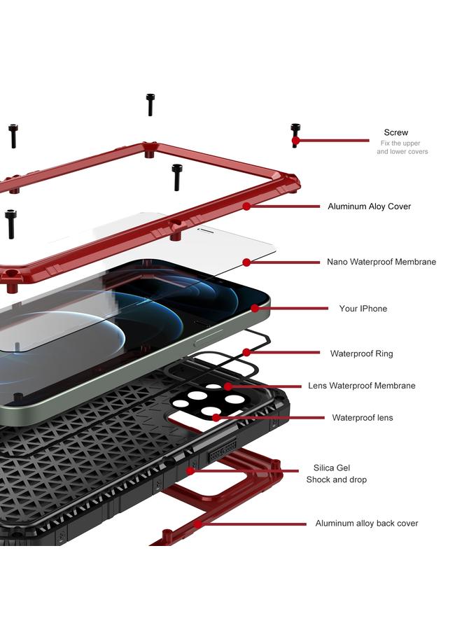 اس-توب جراب لهاتف iPhone 12 Pro Max مصنوع من المعدن والسيليكون مع واقي شاشة - Image 3