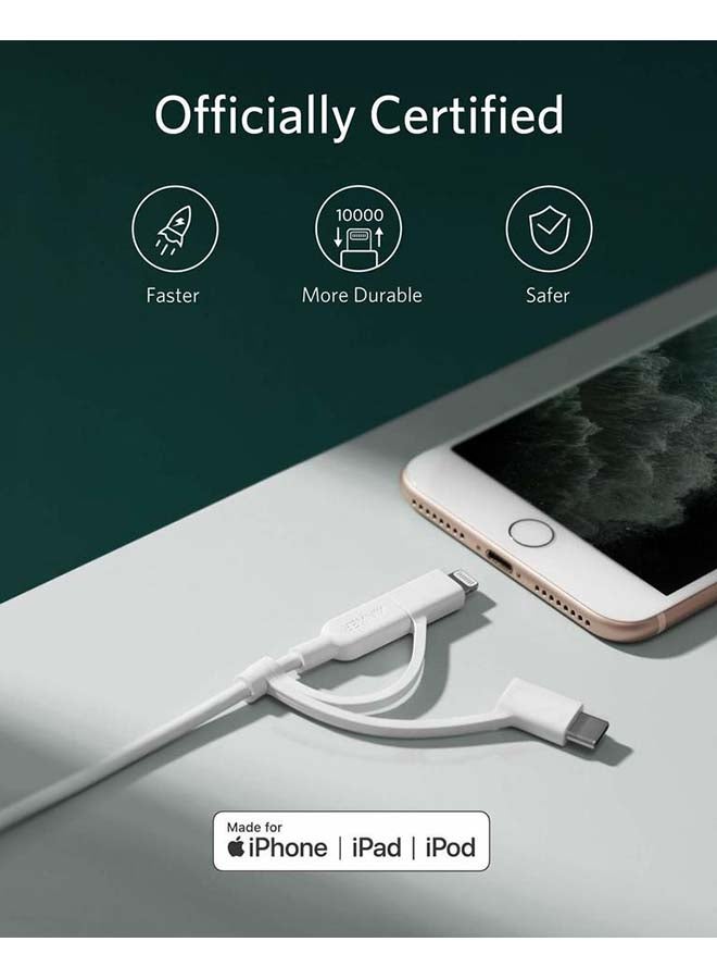 كابل باور لاين II من USB-A إلى Lightning 3 في 1 بطول 1 متر - Image 3