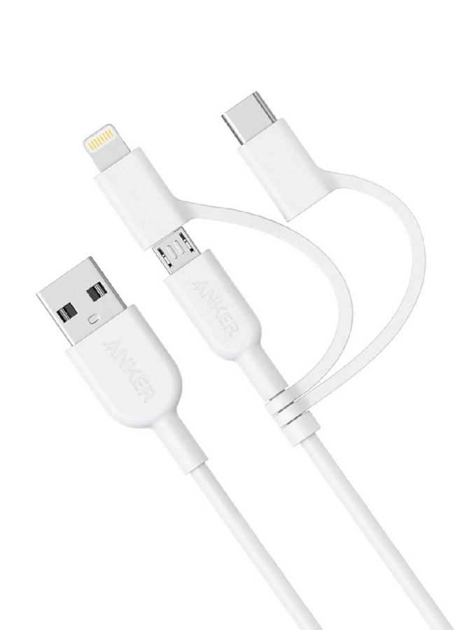كابل باور لاين II من USB-A إلى Lightning 3 في 1 بطول 1 متر - Image 1