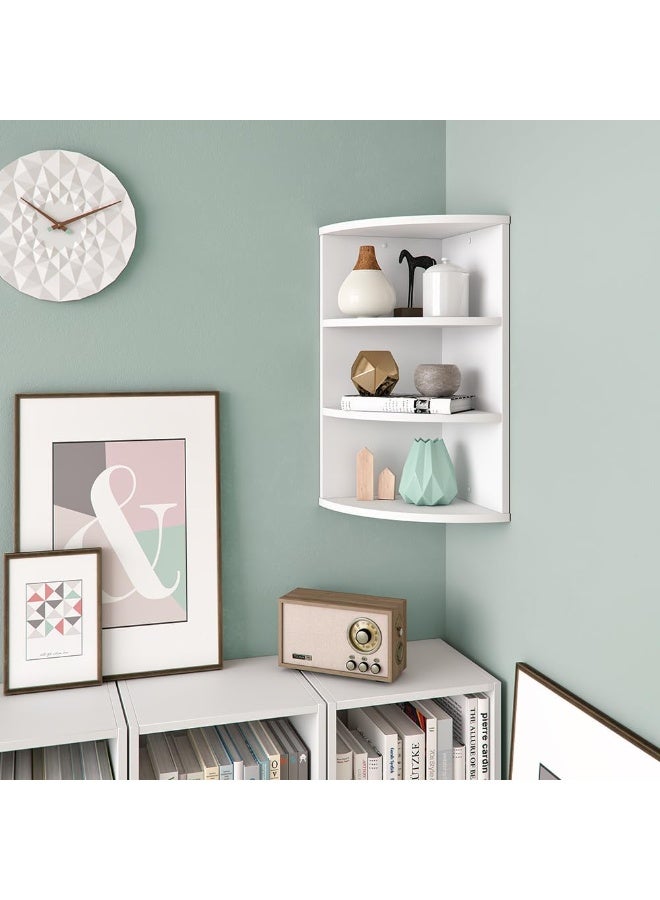 Vicco Ecki Children's Corner Shelf, Hanging Shelf, White, 60 x 30 cm, Wall Shelf - Image 2