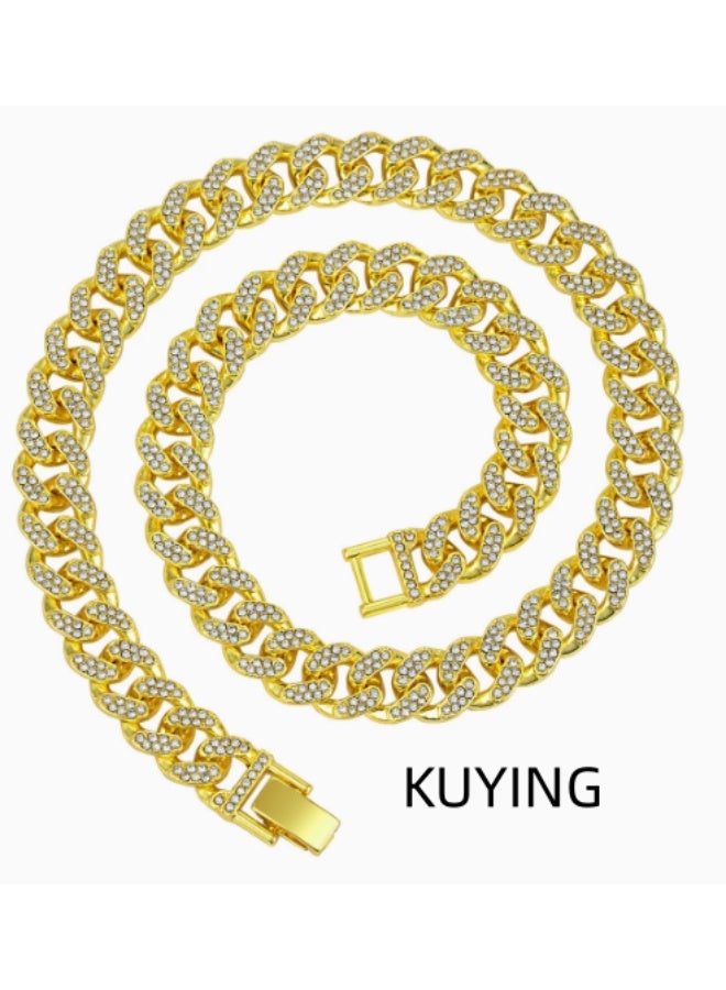 KUYING Full Diamond And Dense Diamond Cuban Chain Men's - Image 1