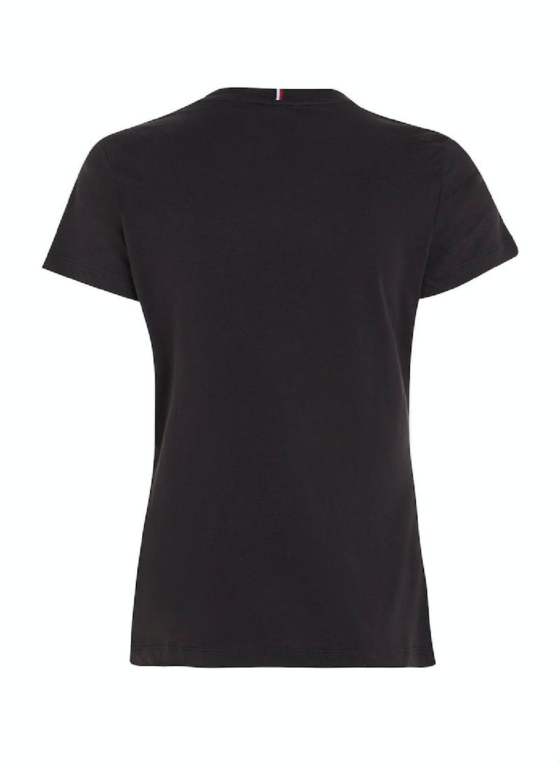 TOMMY HILFIGER Women's Heritage Crew Neck T-Shirt, Black  - Image 4