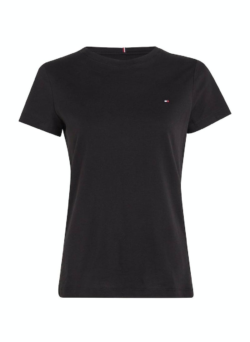 TOMMY HILFIGER Women's Heritage Crew Neck T-Shirt, Black  - Image 2