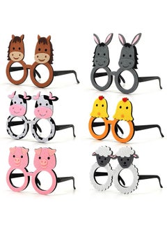Faisichocalato 6Pcs Farm Animal Glasses Barnyard Party Favors Eyeglasses Frame Creative Funny Eyewear Costume Birthday Party Supplies  - Image 1