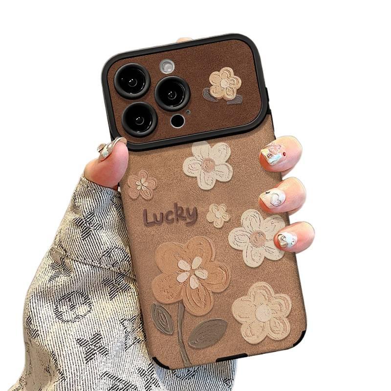 BB Silicone Protective Case for Huawei Pura 80 Pro with Matte Finish and Oil Painting Floral Pattern plus Lanyard plus Large Window Design in Black - Image 2