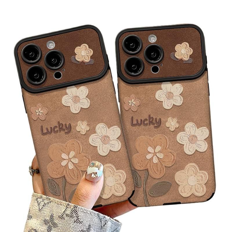 BB Silicone Protective Case for Huawei Pura 80 Pro with Matte Finish and Oil Painting Floral Pattern plus Lanyard plus Large Window Design in Black - Image 4