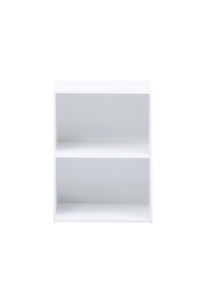 WT-EASYCARE 2-Tier Engineered Wood Open Shelf- White | Double-Layered Engineered Wood Shelves | Wooden Organizer | Open Wooden Cabinet with Shelves | Wooden Display Shelf|Book Shelf - Image 1