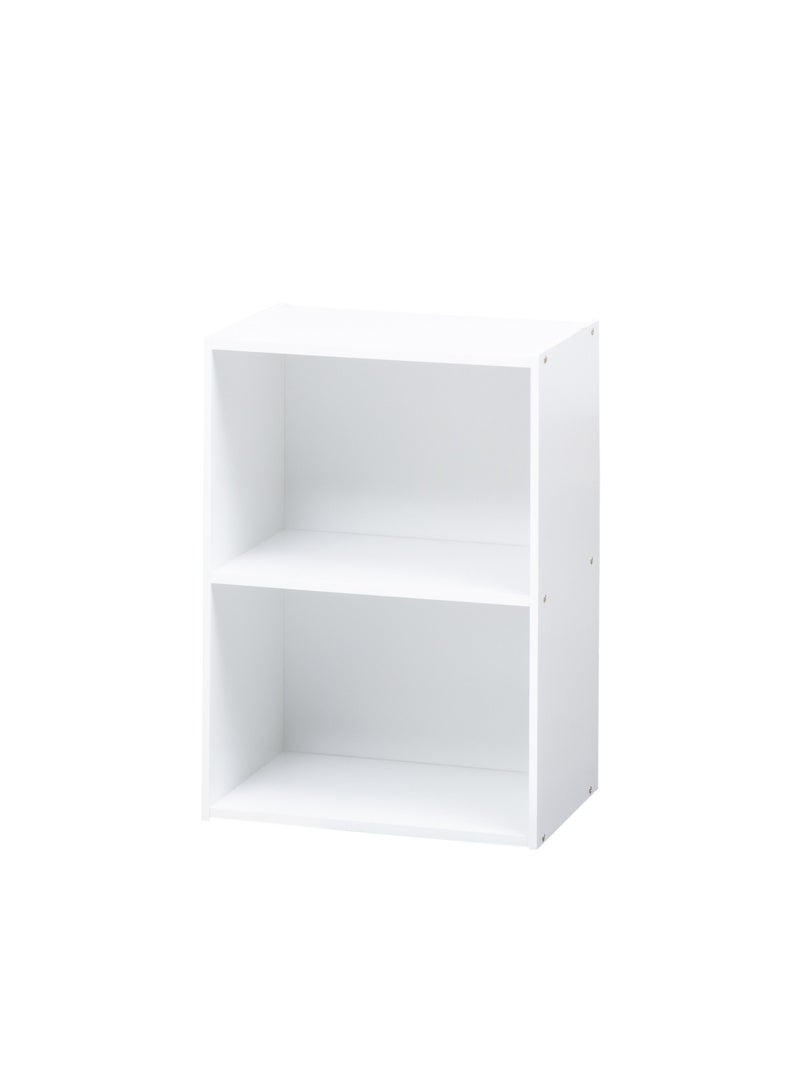 WT-EASYCARE 2-Tier Engineered Wood Open Shelf- White | Double-Layered Engineered Wood Shelves | Wooden Organizer | Open Wooden Cabinet with Shelves | Wooden Display Shelf|Book Shelf - Image 2