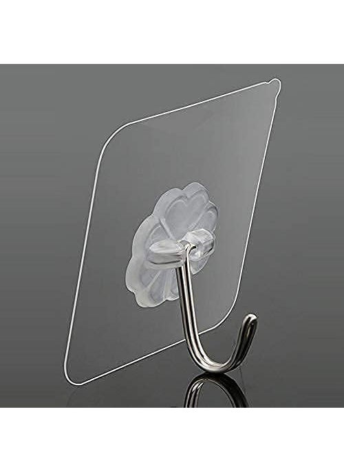 ARDAKI ARDAKI Hooks for Wall Without Drilling Strong Sticker Hooks for Hangings Clothes Wall Clock Photo Frame Key Multipurpose Self Adhesive Heavy Duty Hook for Home Kitchen Bathroom Transparent 10  - Image 2
