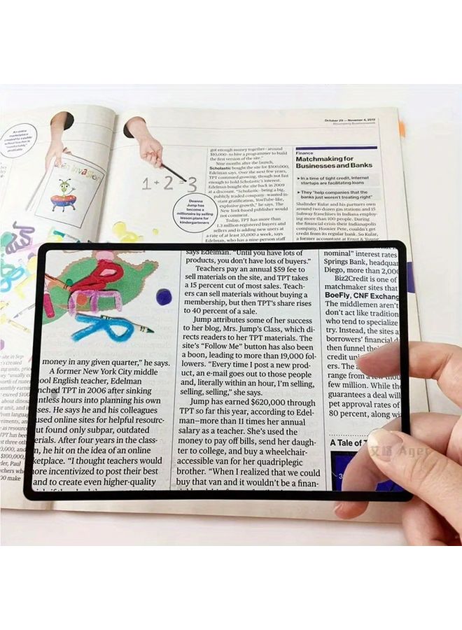 1pc Ultra Thin 3X Magnifying Glass Card For Reading Small Text Maps And Books - Image 1