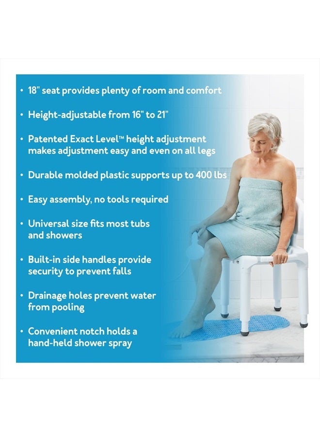 careX Bath Seat And Shower Chair With Back For Seniors, Bath Chair For Elderly, Disabled, Handicap, And Injured Persons, Supports Up To 400Lbs, Shower Seat For Inside Shower - Image 2