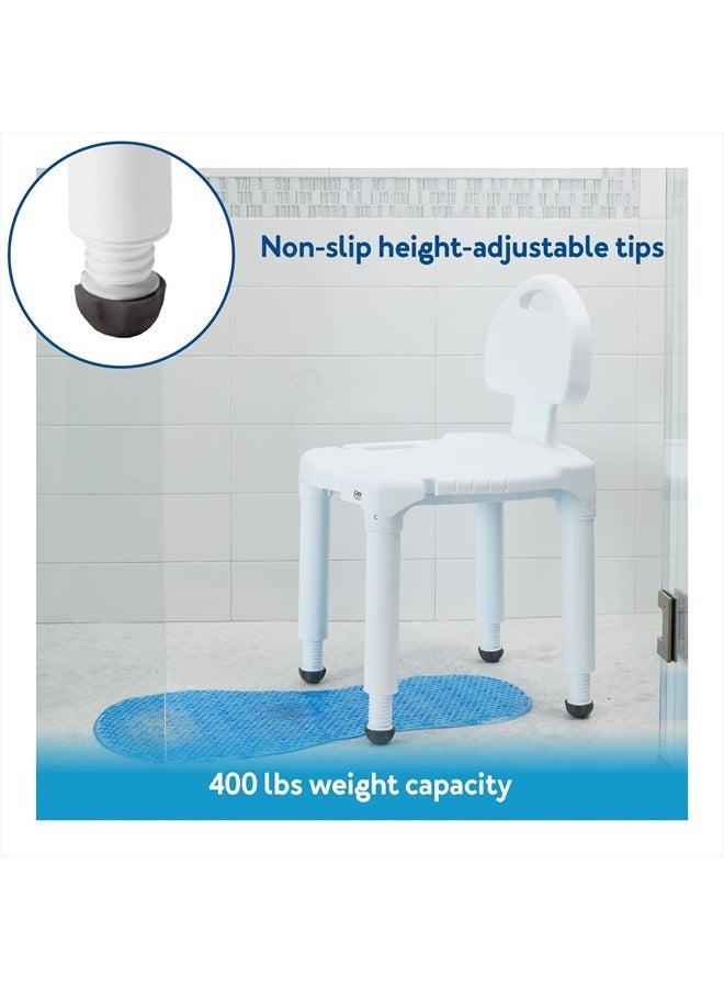 careX Bath Seat And Shower Chair With Back For Seniors, Bath Chair For Elderly, Disabled, Handicap, And Injured Persons, Supports Up To 400Lbs, Shower Seat For Inside Shower - Image 4