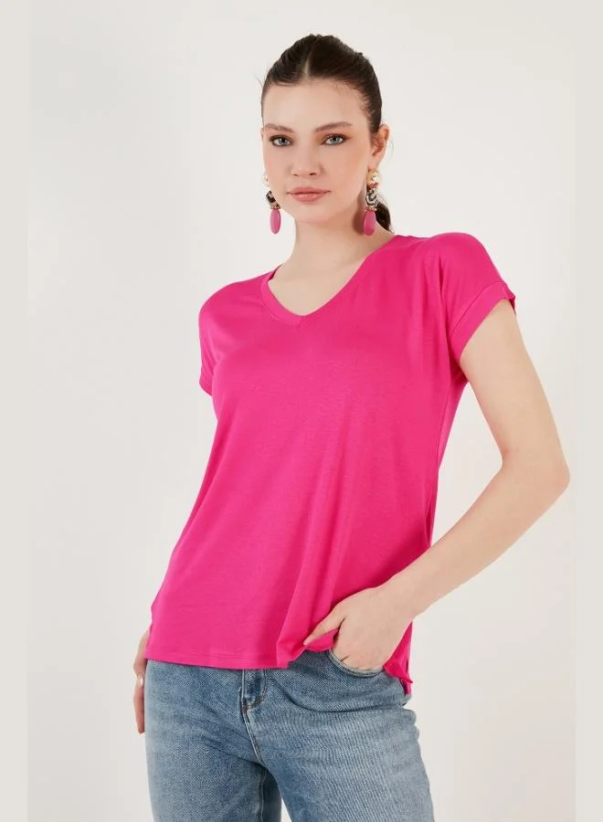 Lela  Lela V-Neck Relaxed Fit Blouse with Slit Detail, 2-Pack, Women's Blouse 5862000S2 for Women | Best Price UAE