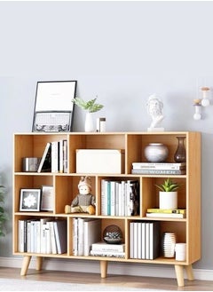 fashionhome 3-Tier Floor Standing Display Cabinet Rack Wooden Open Shelf Horizontal Bookcase 100x24x107 cm  - Image 2